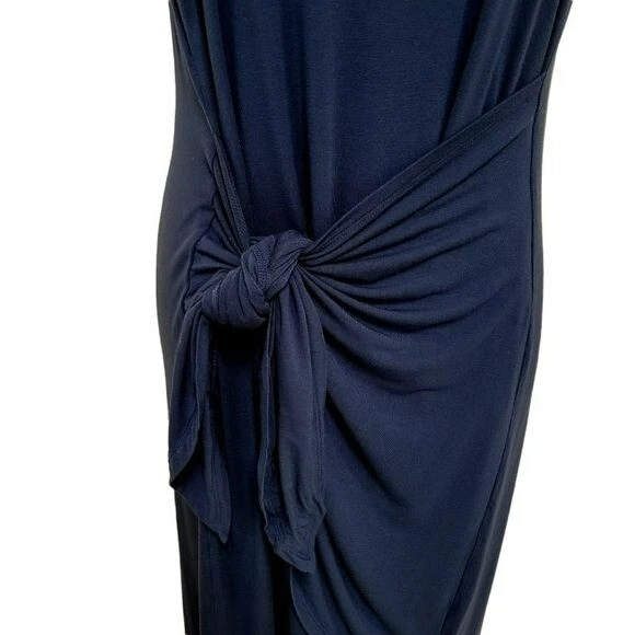 Style & Co Mujer Vestido Midi Sin Mangas Mediano Azul Marino Foto 3 de 4