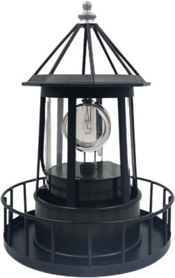 New LED Solar Lighthouse, 360 Degree Rotating Lamp, Waterproof and DurablE