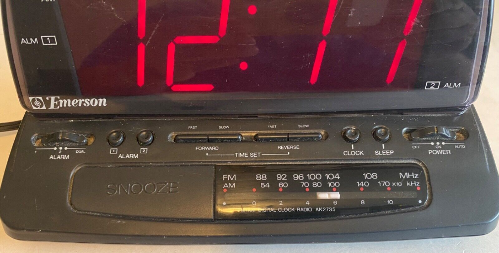 AM FM Alarm Clock Radio Emerson AK2735 / Large Display / Black eBay