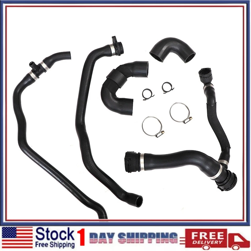 Manguera de tubo de refrigerante de radiador de agua del motor 5 piezas para BMW X5 X6 2011-2014 Foto 4 de 4