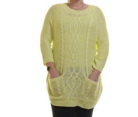 John Paul Richard Cable-knit Tunic Sweater Lime Size M on sale John Paul Richard Cable-knit Tunic Sweater Lime Size M on sale