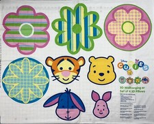 Panel SMALL FLAW - OOP Disney Pooh Tigger Eeyore Piglet Springs Nursery Fabric