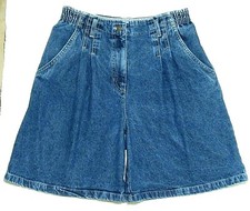 Vintage Studio Wear Pleated Mom Shorts High Rise Gathered Waist 1980's