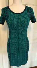 Romeo & Juliet Bodycon Dress Sz S Teal Green Stretch Knit 