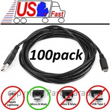 Lot100x 10ft long USB Micro 5pin Digital Phone/Charger/Sync/Data Cable/Cord/Wire