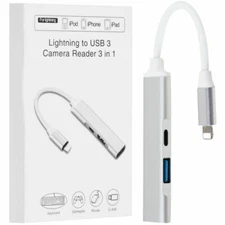 OTG Adapter Charging Cable pop-up for iPhone Lightning to Keyboard 2 USB Female