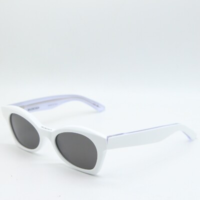 NEW BALENCIAGA BB 0230S 005 WHITE GREY AUTHENTIC SUNGLASSES 53-20