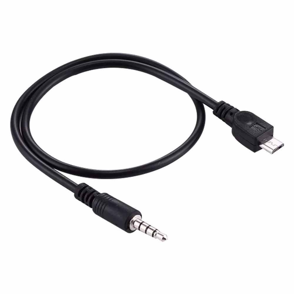 3.5mm Stereo Male to Micro USB Male Car AUX Out Cable Cord For