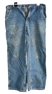 Carhartt DESTROYED Original Fit Dungaree Work Cargo Jeans B13 DST Men's SZ 34x30