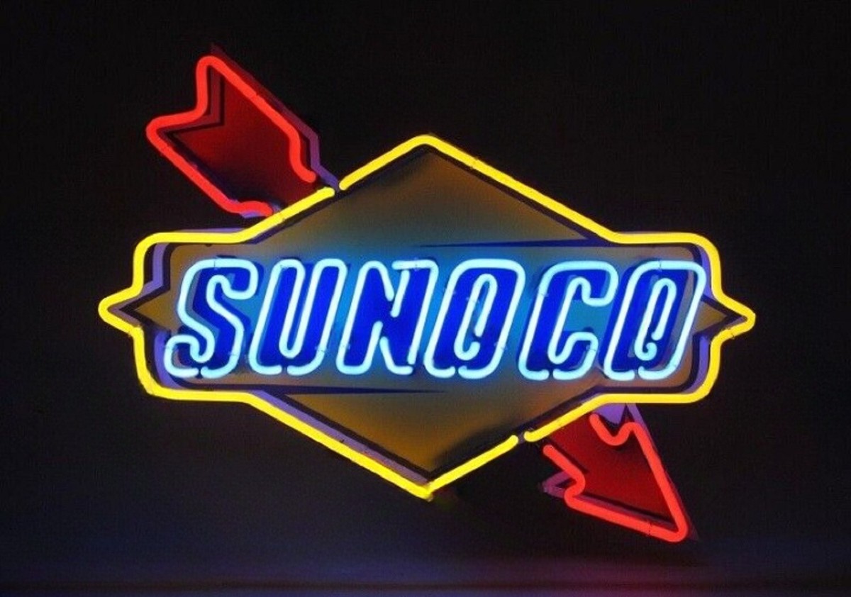 SUNOCO ネオンサイン Sunoco Gas Motor Oil Gasoline 24