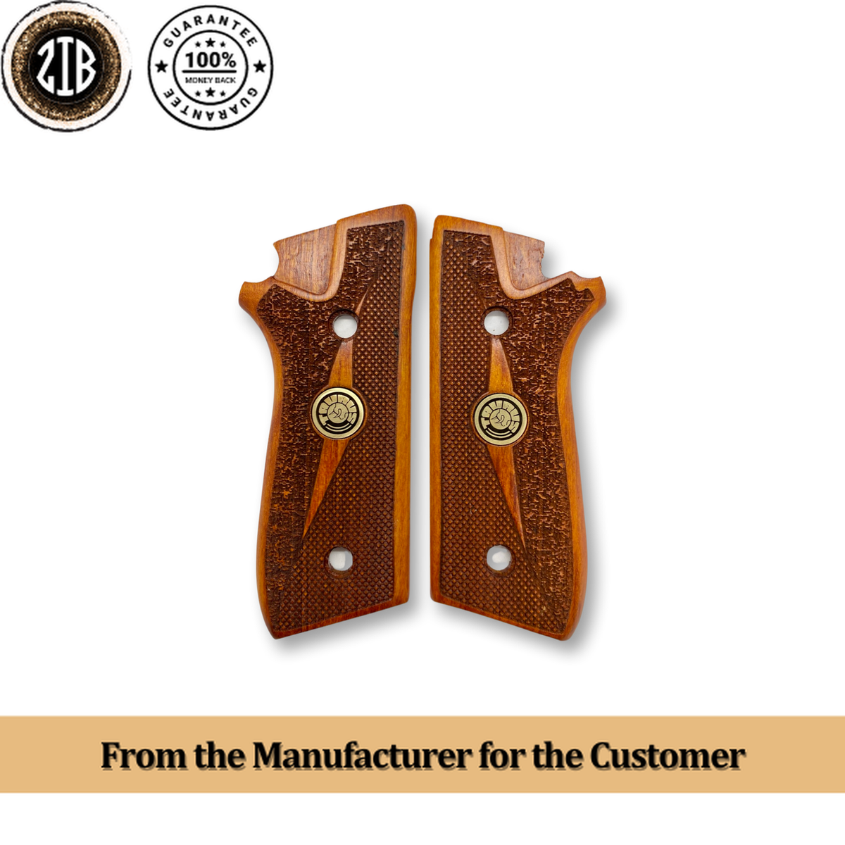 Zib Grips for Taurus PT92 99 100 101 Decocker Only Tobacco Color