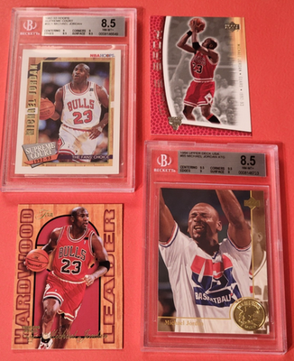 MICHAEL JORDAN 1992-93 SUPREME COURT CARD + USA CARD BGS 8.5 NM
