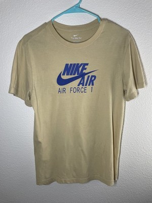 Nike Air Force One Shirt Adult Tan Graphic Swoosh Short Sleeve Mens Small