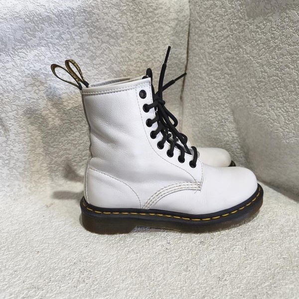 Women Dr. Martens Boots White Leather 36 #3KCK