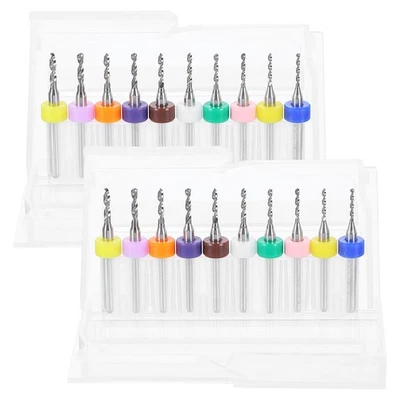 METALLIXITY 20pcs PCB Drill Bit Set 1.1mm-2.0mm Tungsten Carbide Micro Twist Drill Bits