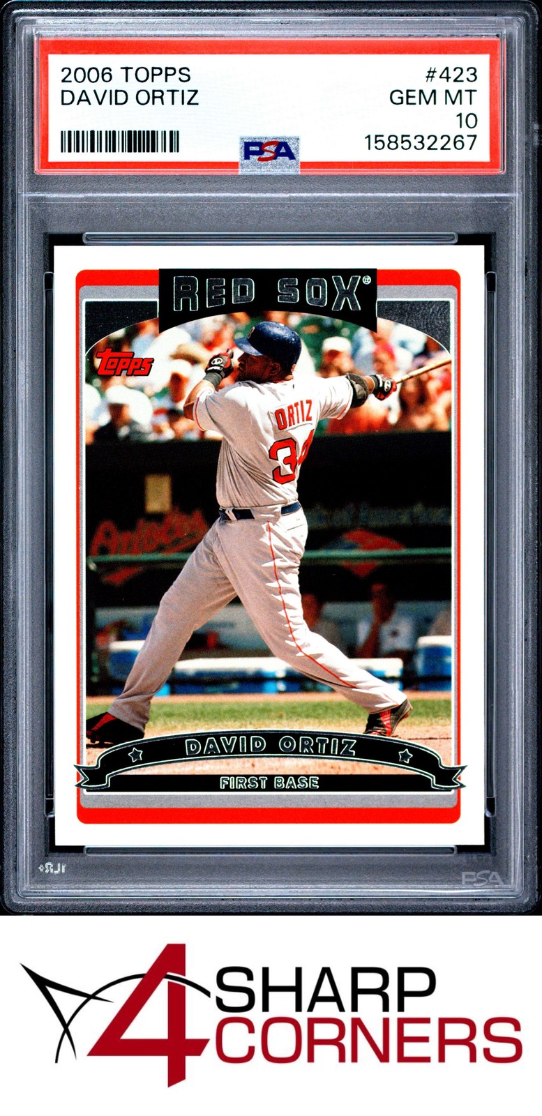 2006 TOPPS #423 DAVID ORTIZ RED SOX HOF PSA 10