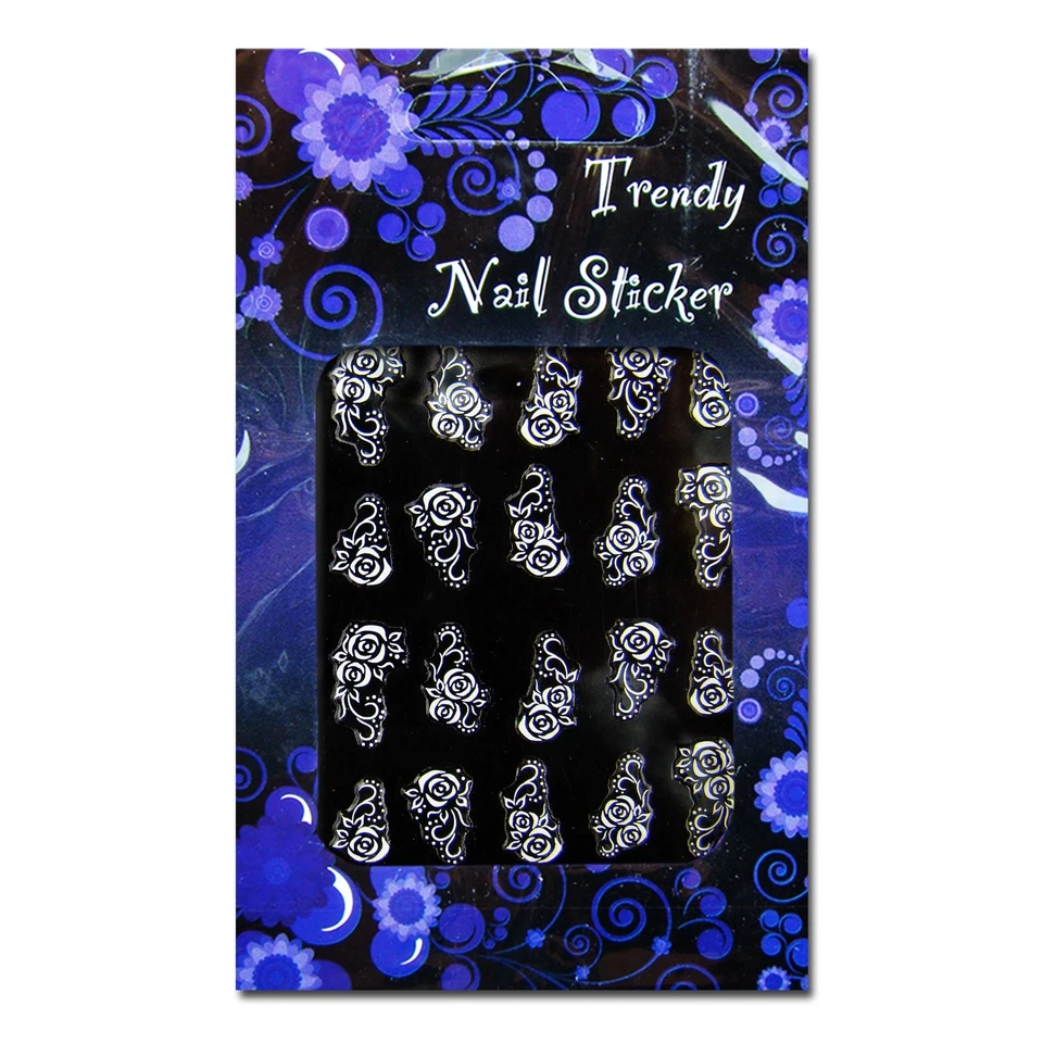 VON WELLEAN EIGENART 3 X Adesivi/Adesivi per Nail Art Bianchi (BWS-11)