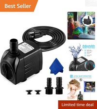 400GPH Submersible Fountain Pump - Quiet Water Pump with 3 Nozzles for Aquariums