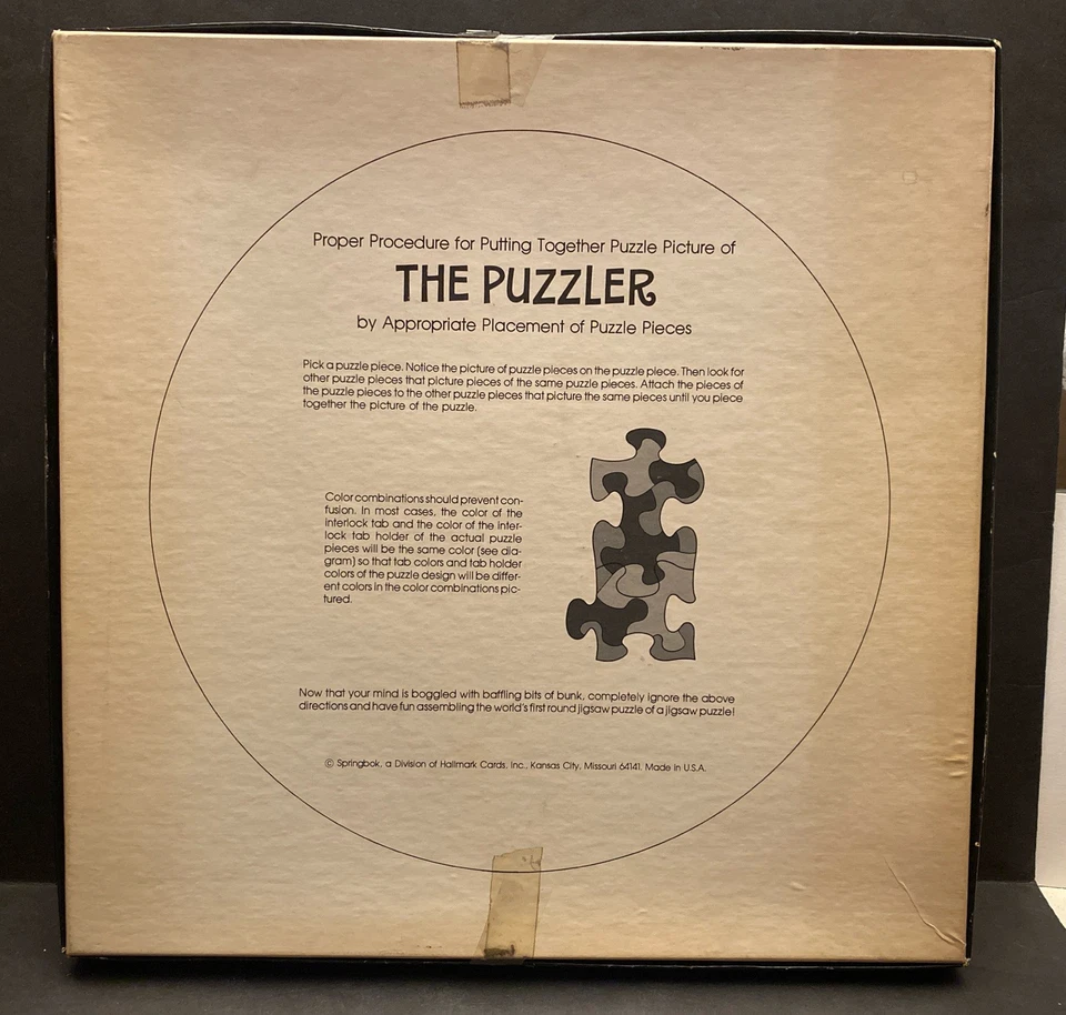 Springbok Circular Jigsaw Puzzle, The Puzzler, 500+ Piece Vintage 1975 - Image 2 of 4