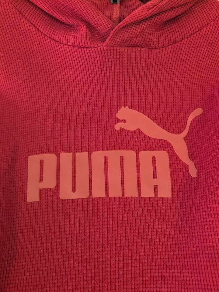 Puma Niños Pullover Sudadera con Capucha Rojo Manga Larga Bolsillos XL, NUEVO CON ETIQUETAS Foto 2 de 4