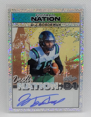 2025 Leaf Football Nation D.J. Bordeaux Auto #ed 8/15 Destination D1