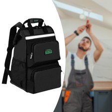 16 Inch Tall Heavy Duty Lockable Black Tool Backpack with Handles Tool Bag