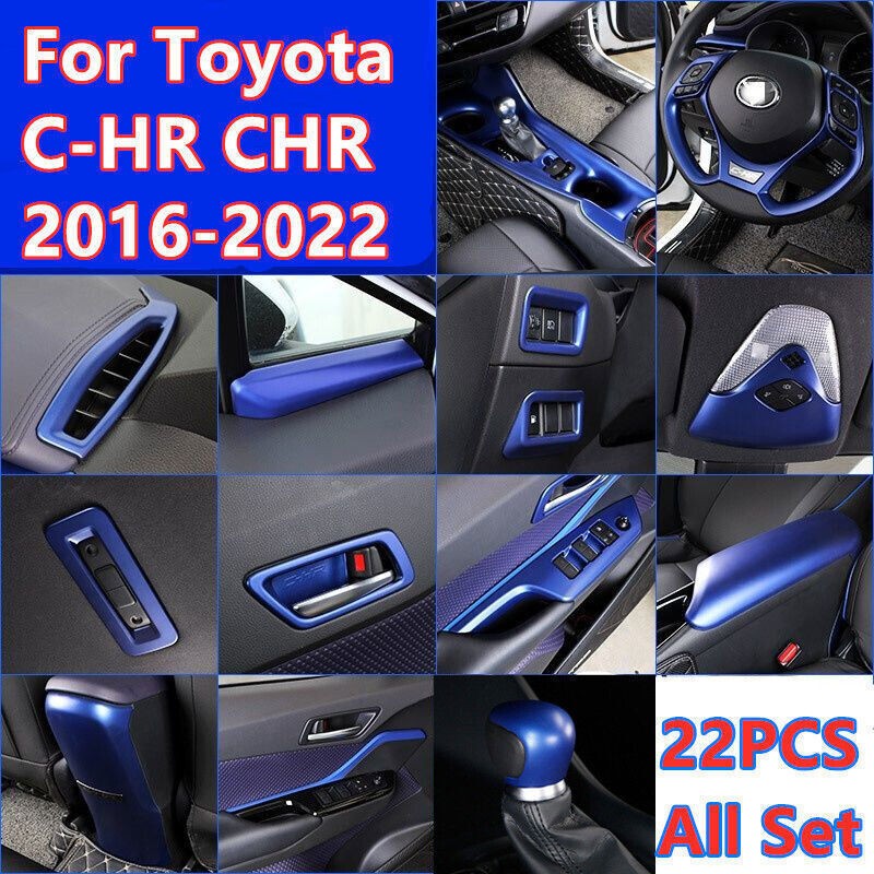 22X Blue Interior Decor Cover Trim Accessories Kit For Toyota C-HR
