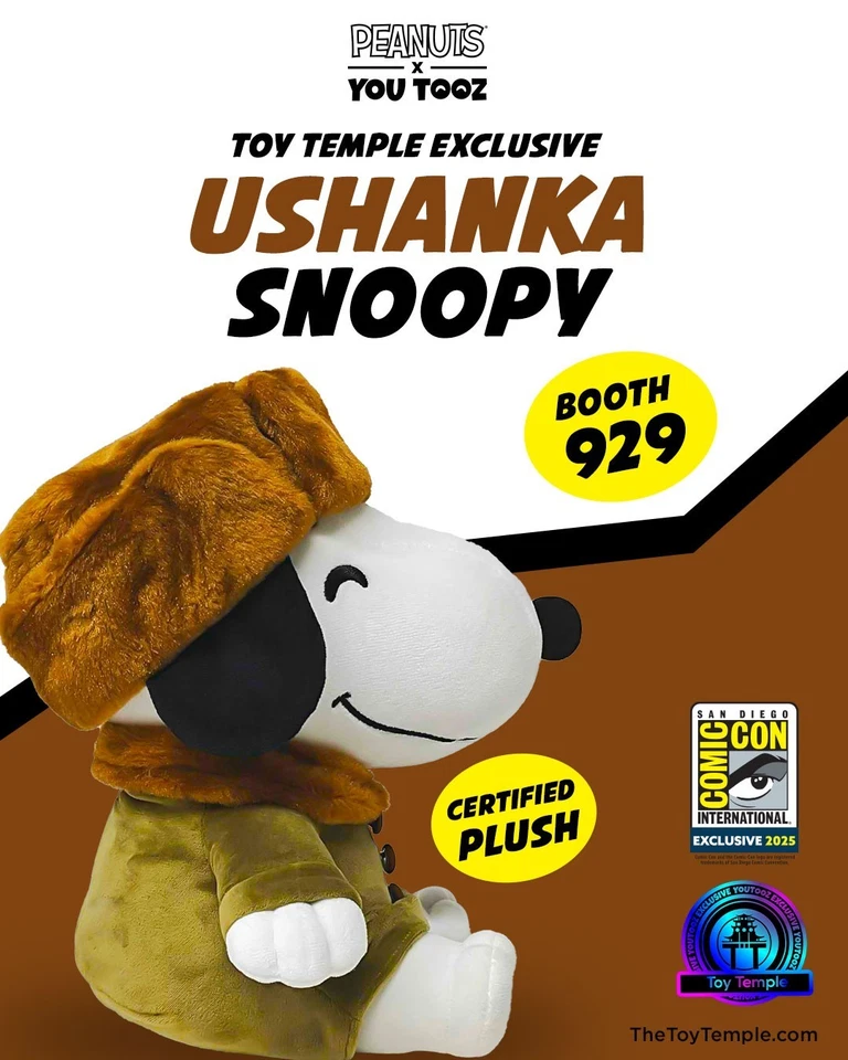 1x USHANKA SNOOPY PEANUTS SDCC COMIC CON EXCLUSIVE TOY TEMPLE 9" PLUSH 1000 PCS - Image 2 of 3