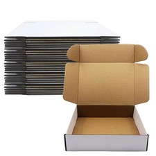 Livejun Shipping Boxes 11x9x3 inch Set of 25  White Corrugated Cardboard B