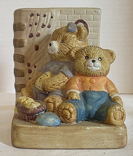 Teddy Bear Book Ends Ceramic Hand Painted Childrens TeddyBear Figurines Hobbyist - 第 9/11 張圖片