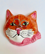 Babbacombe Pottery String Dispenser  Cat  Ginger Tabby  With Pink Bow