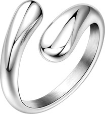 Non Tarnish Gold Chunky Rings for Women, 14K Gold Plated Statement Dome Rings St