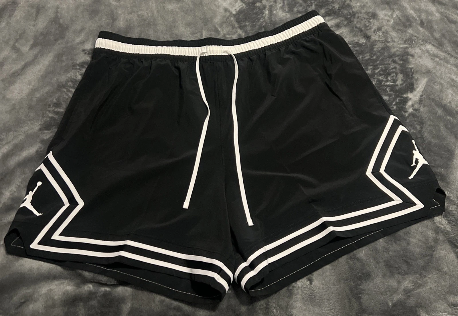 2XL Jordan Shorts Men’s Black Nike Air Dri-Fit Sport Diamond Woven FQ2989-010