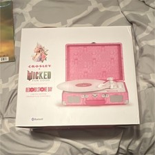 Crosley x Wicked For Good Bluetooth 3-Speed Turntable Pink/White CR8005F-PW