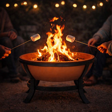 La Hacienda Katori Fire Pit 90cm Large Garden Patio Heater Wood Burning BBQ