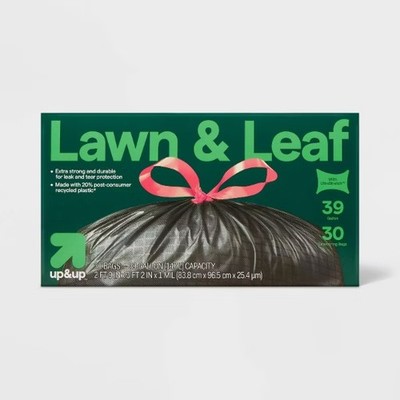 Extra-Strong Lawn and Leaf Drawstring Trash Bags - 39gal/30ct BPA-Free