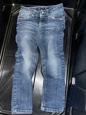 Faded Glory Jeans Girls 5 Embellished Bootcut Distressed Blue