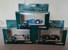 Corgi Legends Of Speed , Set Of 3 Vintage Racing Cars, Buggati Merc & Bentley