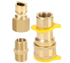 1/2" Gas Quick Connect Kit, Disconnect Connector with Female Insert Plug and ...