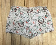 Vintage 1940s Novelty Print Cotton Surf Swim Shorts Size Large Sanforized