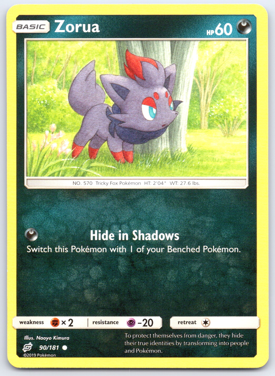 Pokemon TCG Zorua SM - Team Up NM Common 90/181