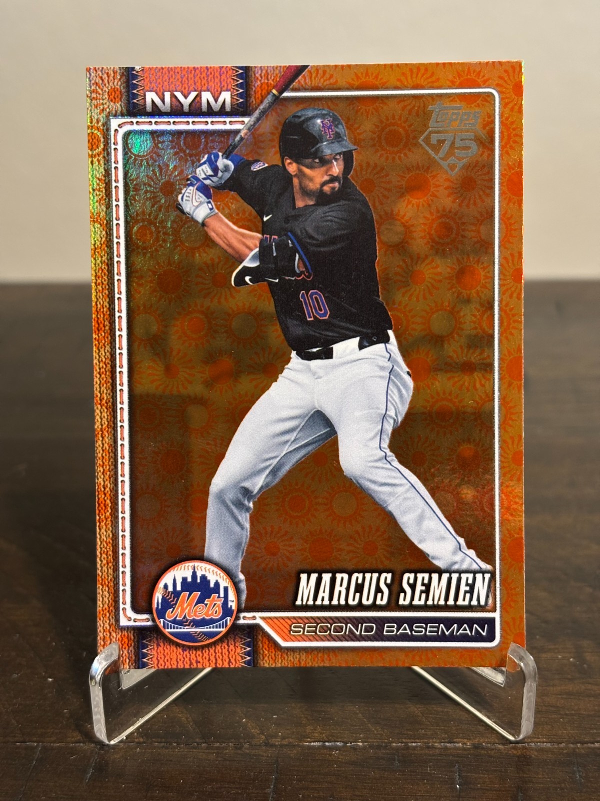 2026 Topps Series 2 Orange "SUN" Holo Foil Parallel #586 Marcus Semien, New York