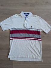 VTG Y2K Tommy Hilfiger Crest Polo Shirt Mens Medium White Striped