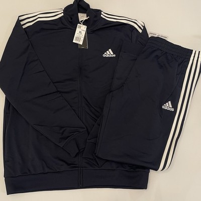 adidas Primegreen Essentials 3-Stripes Tracksuit Men's Size XL Legend Ink GK9658
