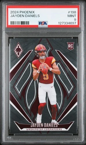 PSA 9 Jayden Daniels RC 2024 Phoenix #198 Commanders Rookie