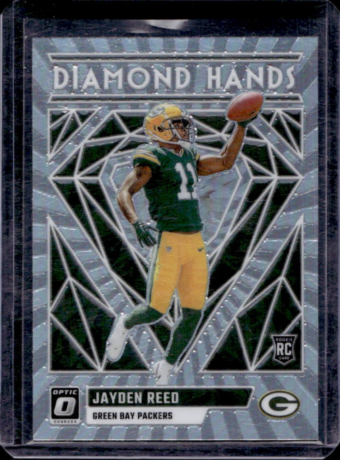 2023 Donruss Optic Jayden Reed Diamond Hands RC Holo Prizm #DH-JR Packers