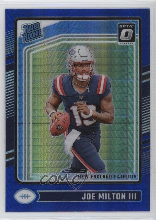 2024 Panini Donruss Optic Rated Rookie Blue Hyper Prizm Joe Milton III #255 12ew