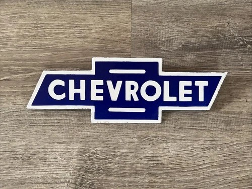 Vintage Rare OK USED CARS porcelain Chevrolet Bow tie