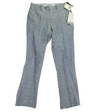 Bar III Mens Slim Fit 100 Linen Suit Pants Blue 30x30