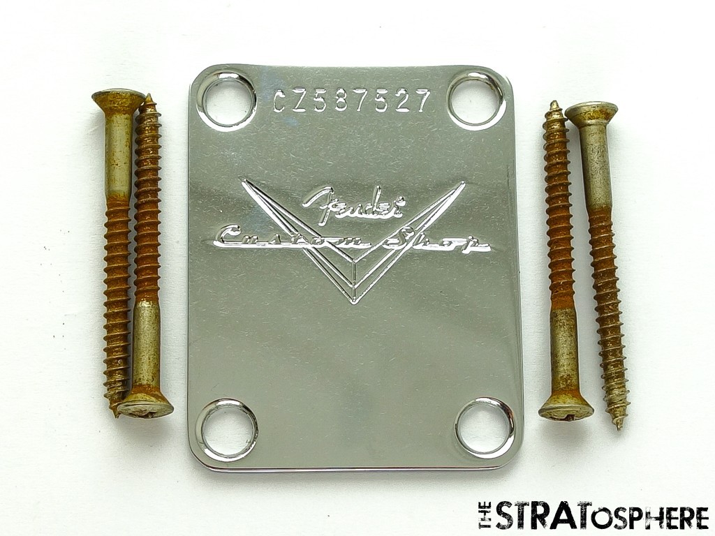 Fender USA CS Custom Shop JRN Journeyman 59 Relic NECK PLATE, Chrome Strat!